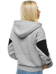 Sieviešu jaka ar kapuci pelēka OZONEE JS/KSW2036