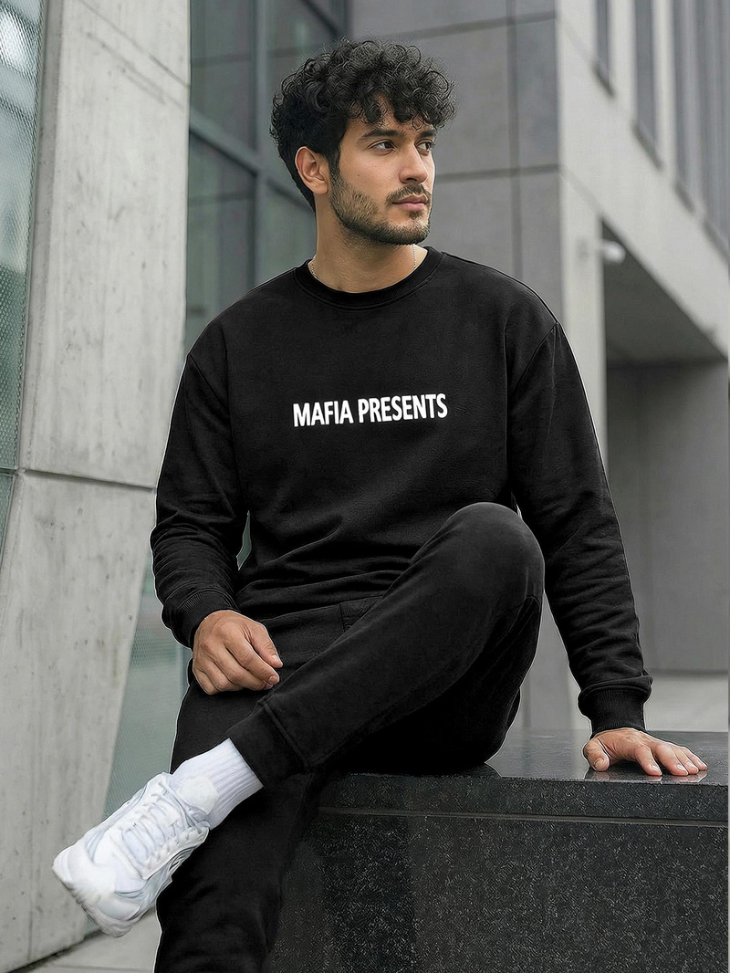 Vīriešu džemperis melns OZONEE JS/65B3919/3Z