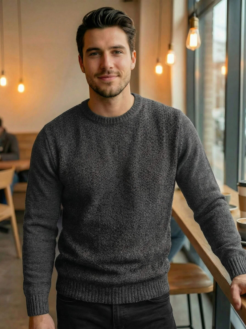 Vīriešu svīteris grafīta OZONEE JS/59B3607/5