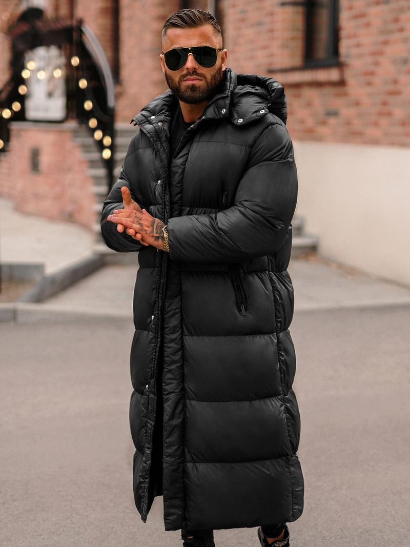 Vīriešu ziemas virsjaka melna OZONEE O/M3202Z