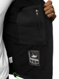 Vīriešu softshell virsjaka melni-zaļa OZONEE GE/12259Z