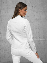 Sieviešu ādas jaka balta OZONEE JS/11Z8052