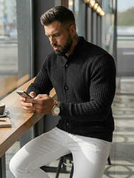 Vīriešu svīteris melns OZONEE NB/MM6020/4Z