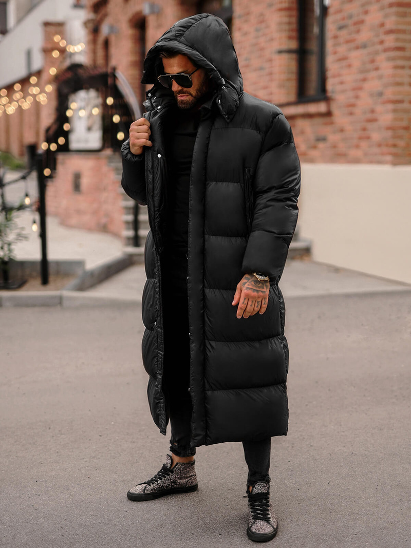 Vīriešu ziemas virsjaka melna OZONEE O/M3202Z