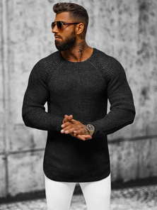 Vīriešu svīteris melns OZONEE L/2492