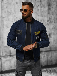 Vīriešu džinsu jaka tumši zila OZONEE NB/MJ509BZ