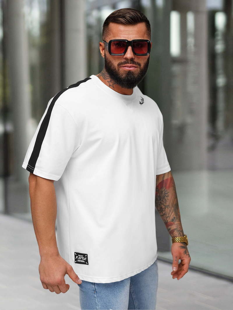 Vīriešu t-krekls balts OZONEE O/QQ1195