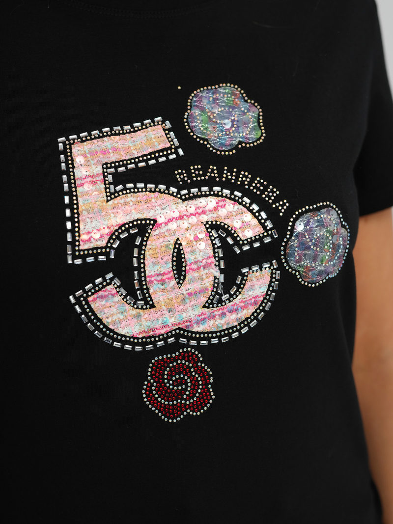 Sieviešu T-krekls Melns OZONEE JS/95T2552/3