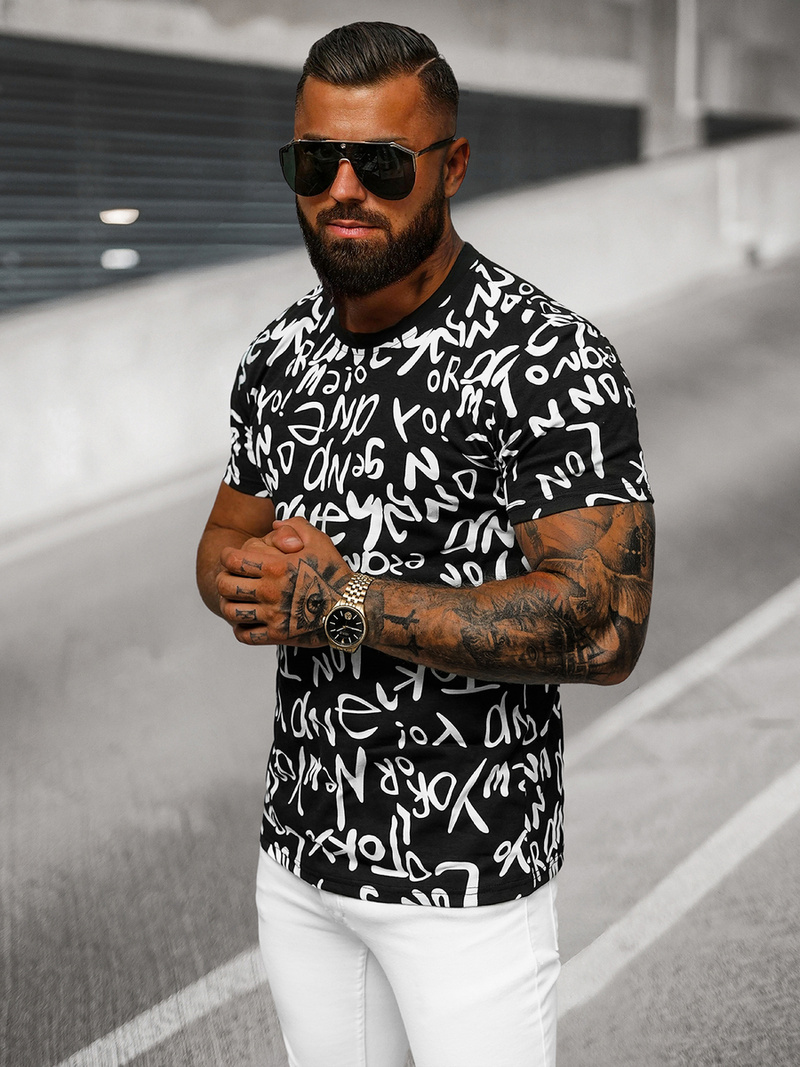 Vīriešu T-krekls Melns OZONEE O/T1268/3