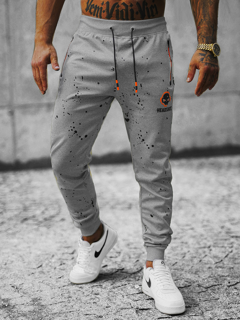 Vīriešu sporta bikses pelēkas OZONEE JS/K10233Z