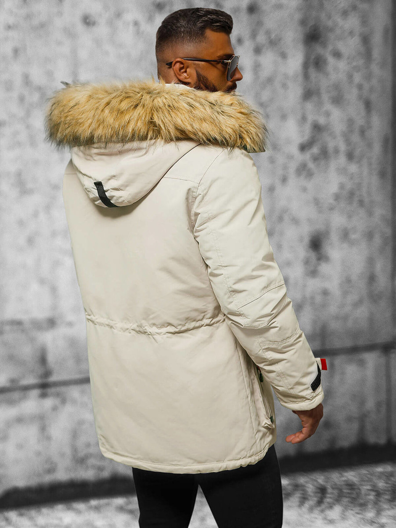 Vīriešu ziemas jaka smilšu OZONEE JS/5M791/62