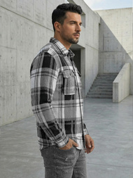 Vīriešu krekls melni-balts OZONEE NB/MC728N/3Z