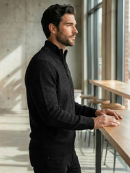 Vīriešu svīteris melns OZONEE JS/59B3611/3