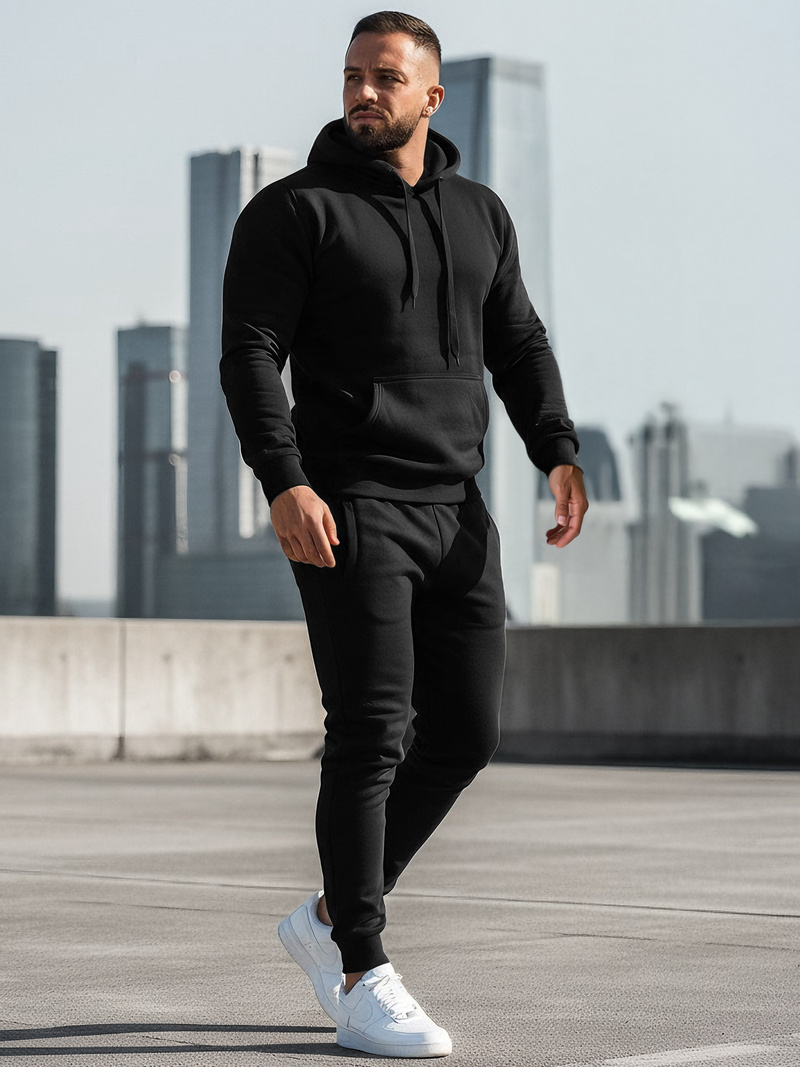 Vīriešu treniņtērps melns OZONEE JS/68C10381/3Z