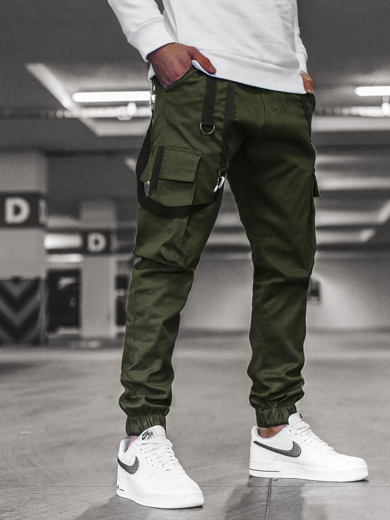 Vīriešu chino jogger bikses haki OZONEE O/11106