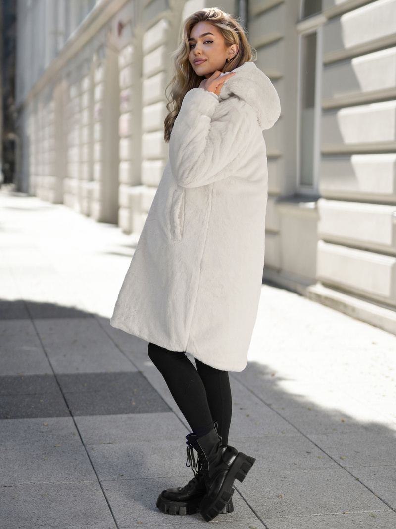 Sieviešu garā ziemas jaka ecru OZONEE JS/5M3352/280