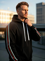 Vīriešu džemperis ar kapuci melna OZONEE JS/8B1731/3