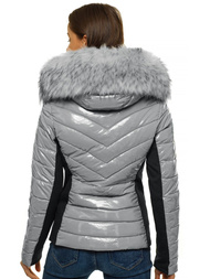 Sieviešu ziemas jaka pelēka OZONEE O/DK059/24