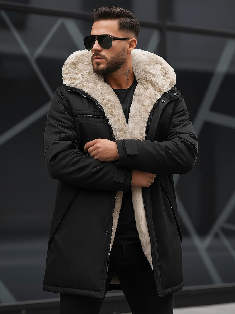 Vīriešu parka melna OZONEE JS/22M316/392Z