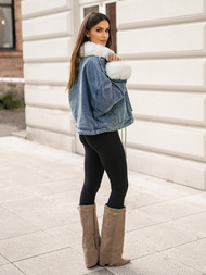 Sieviešu džinsu jaka debesu zila OZONEE JS/11Z8219