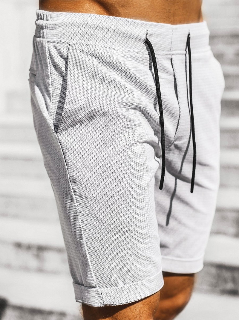 Vīriešu chino šorti pelēki OZONEE DJ/1007