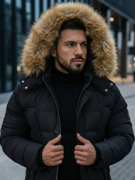 Vīriešu ziemas jaka melna OZONEE JS/5M3122/392Z