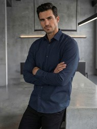 Vīriešu krekls tumši zila OZONEE V/V188Z