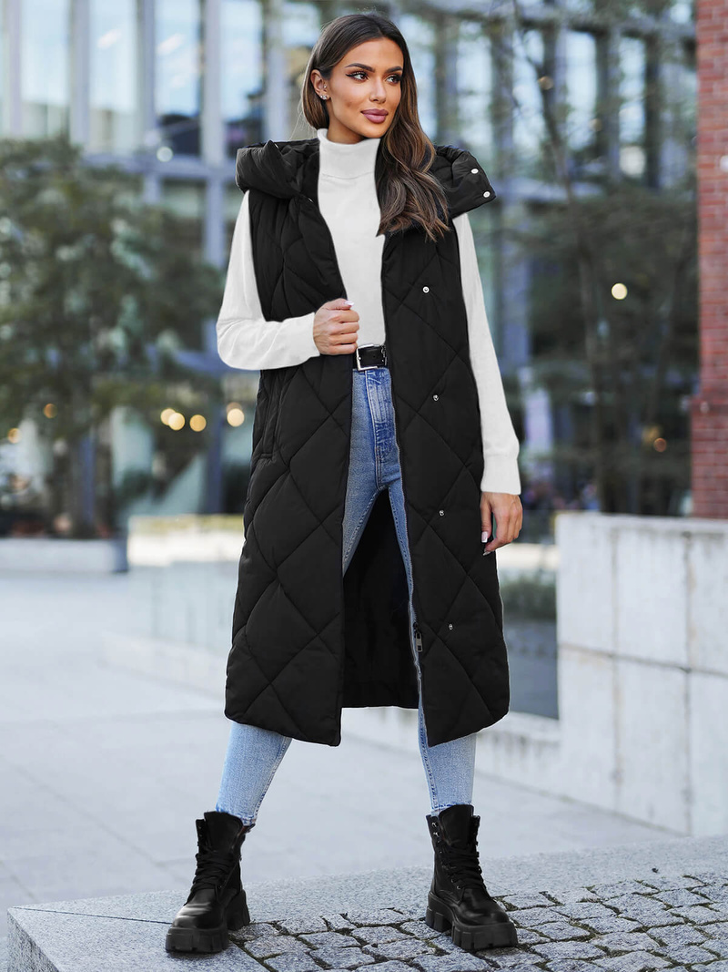 Sieviešu veste melna OZONEE JS/5M3165/392