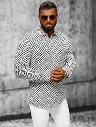 Vīriešu krekls melni-balts OZONEE E/9000/3Z