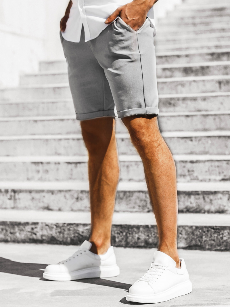 Vīriešu chino šorti pelēki OZONEE DJ/1002