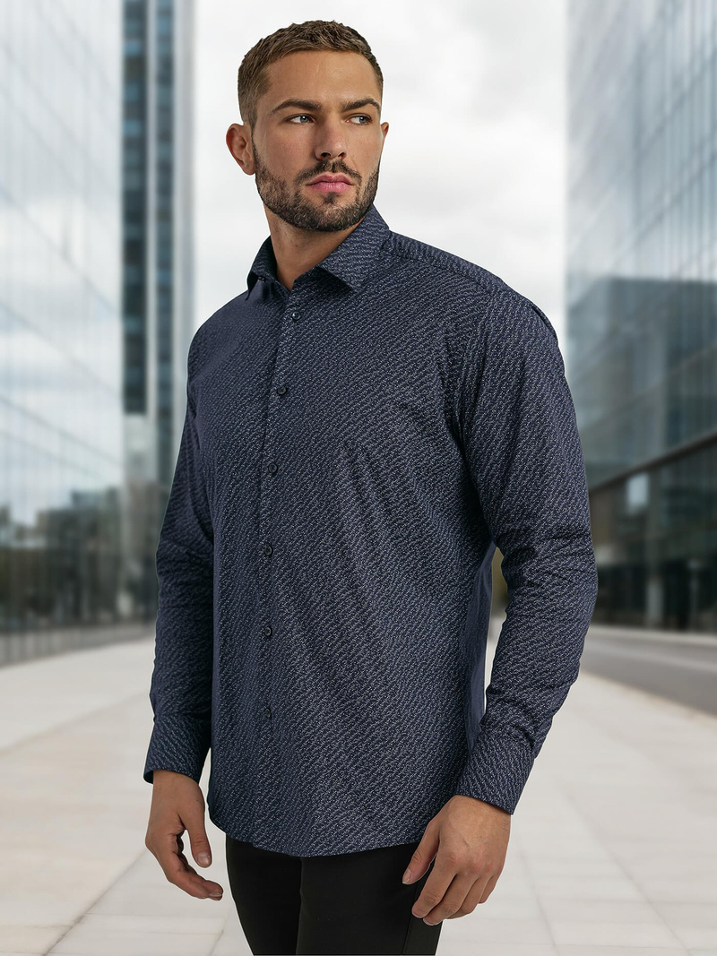 Vīriešu krekls tumši zila OZONEE V/V186