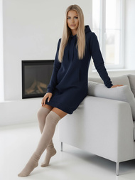 Sieviešu džemperis ar kapuci tumši zils OZONEE JS/YS10005/25Z