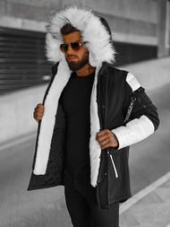 Vīriešu parka melni-balta OZONEE O/5832Z