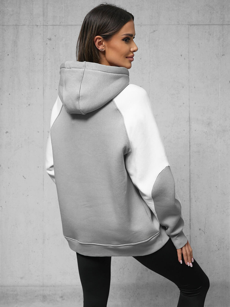 Džemperis ar kapuci pelēka OZONEE O/SWE23027