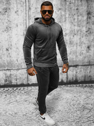 Vīriešu velūra treniņtērpa grafīta OZONEE JS/8C1171/6