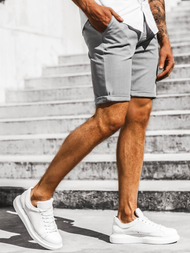 Vīriešu chino šorti pelēki OZONEE DJ/1002