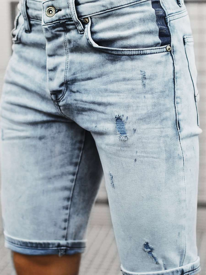 Vīriešu džinsa šorti gaiši zili OZONEE B/55109