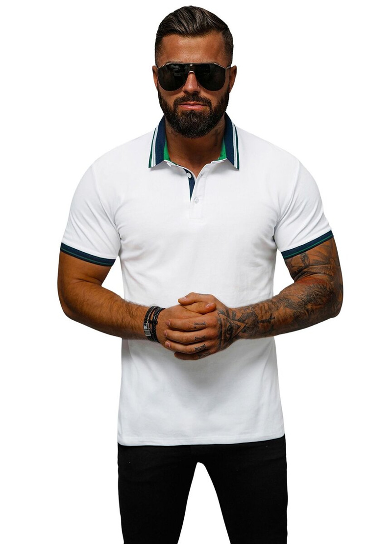 Vīriešu polo krekls balts OZONEE O/DA729