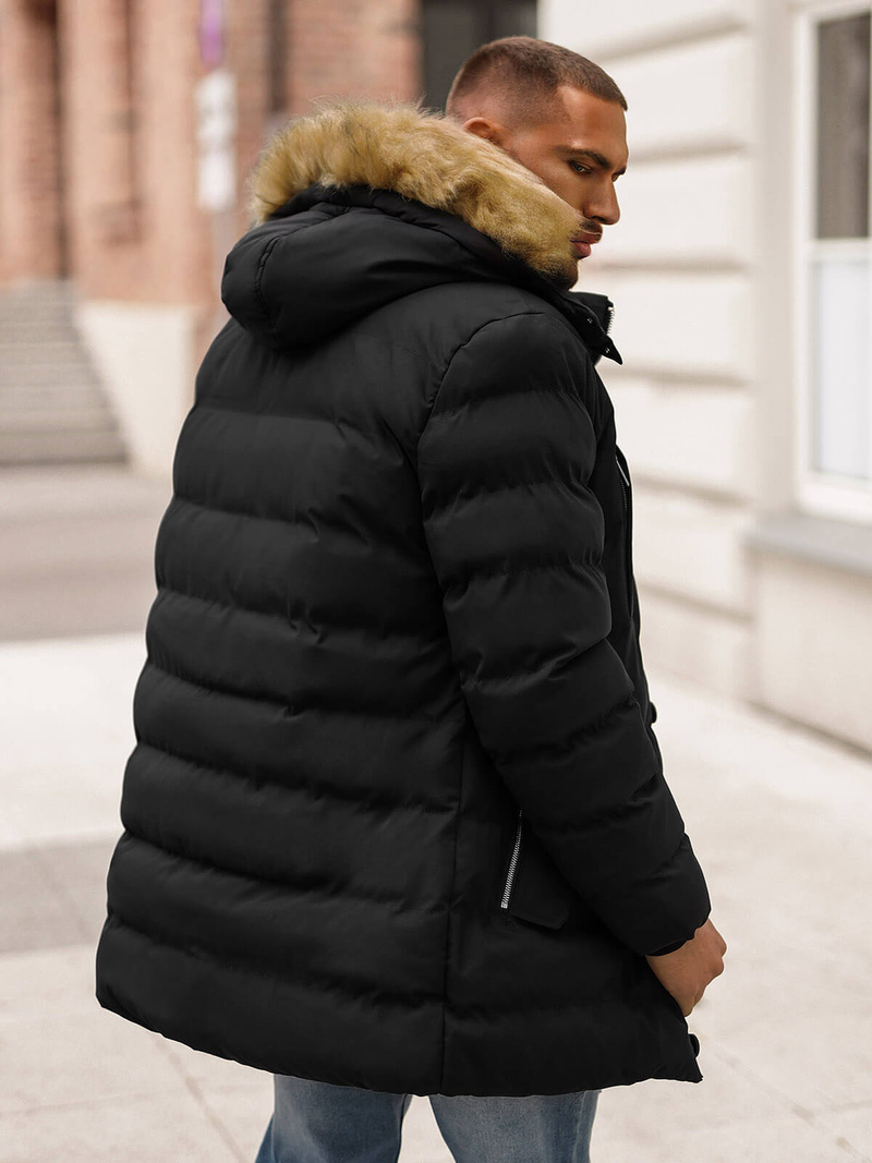 Vīriešu ziemas jaka melna OZONEE JS/5M3122/392Z