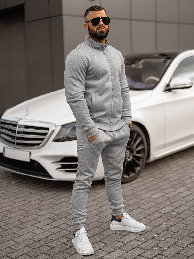 Vīriešu treniņtērps pelēks OZONEE JS/68C10385/2Z