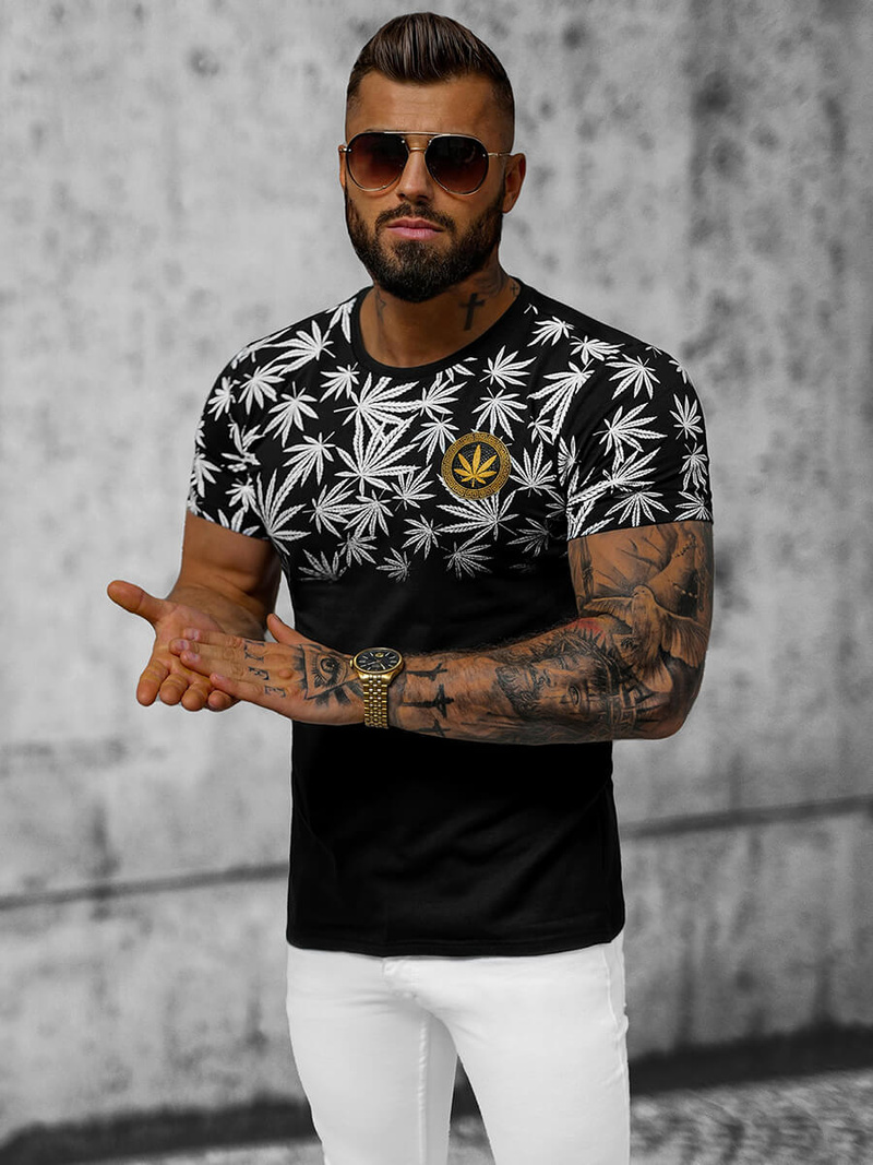 Vīriešu T-krekls Melns OZONEE O/T133/3