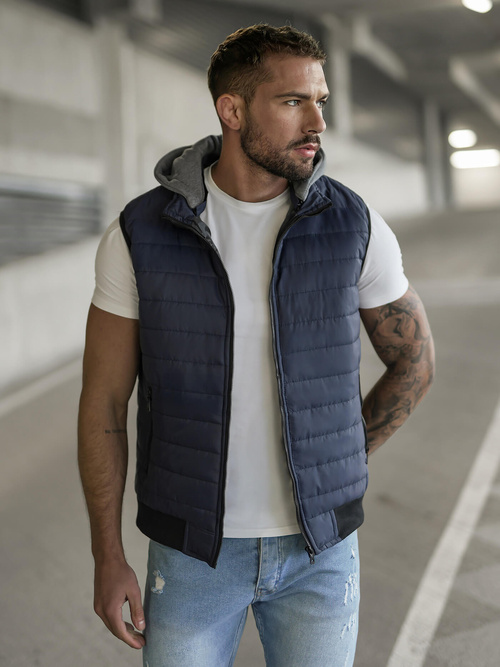 Vīriešu veste tumši zila OZONEE JS/8M983/215Z