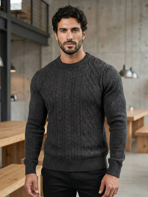 Vīriešu svīteris grafīta OZONEE JS/59B3610/5