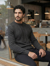 Vīriešu svīteris grafīta OZONEE JS/59B3610/5