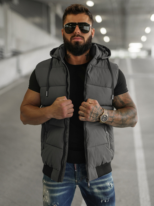 Vīriešu veste grafīta OZONEE JS/32M1780/105Z