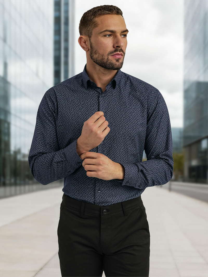 Vīriešu krekls tumši zila OZONEE V/V186