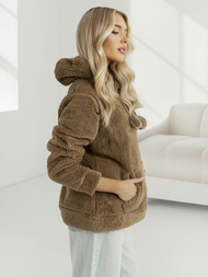 Sieviešu džemperis ar kapuci camel OZONEE JS/HH192/157