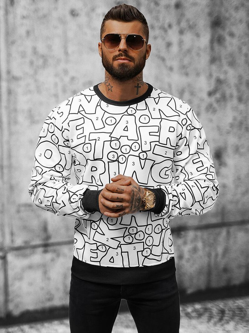 Vīriešu jaka balta OZONEE JS/8B1136/1