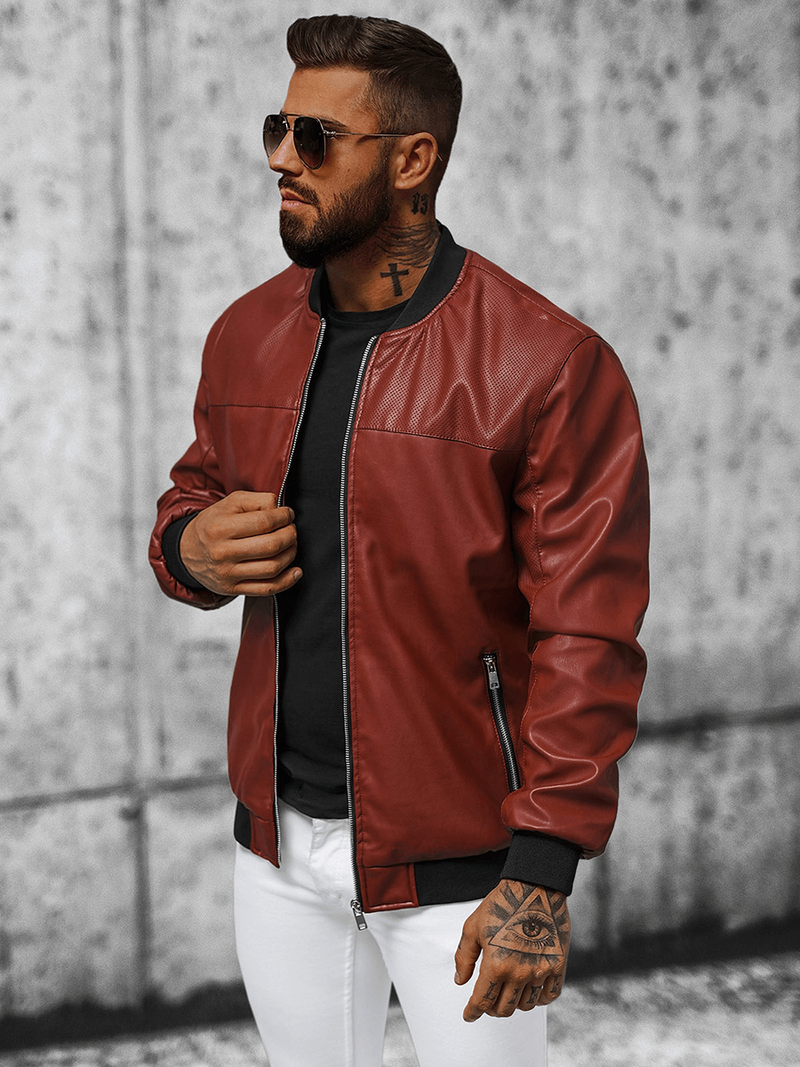 Vīriešu bomber virsjaka bordosarkana OZONEE N/6705/7Z