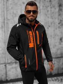 Vīriešu softshell jaka melns un oranžs OZONEE JS/HH026/1Z